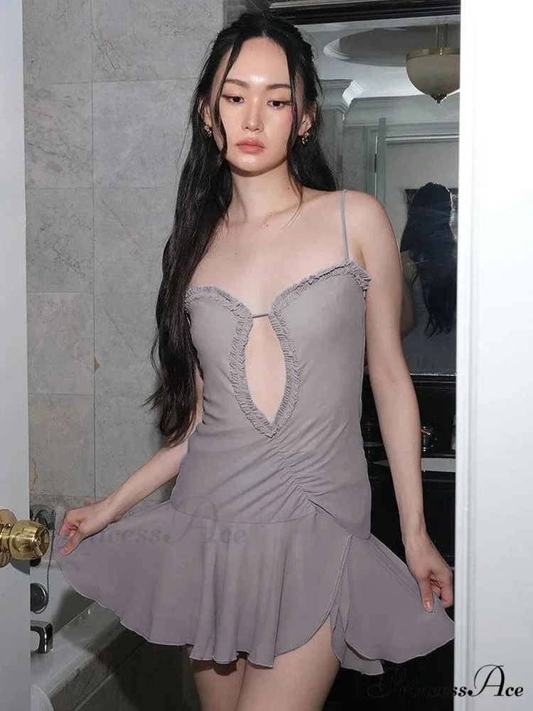 Front Cut Out Charming Cami Mini Dress - Image 2