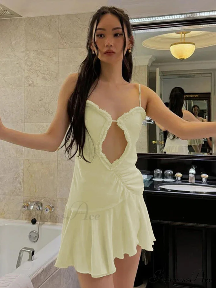 Front Cut Out Charming Cami Mini Dress - Image 4