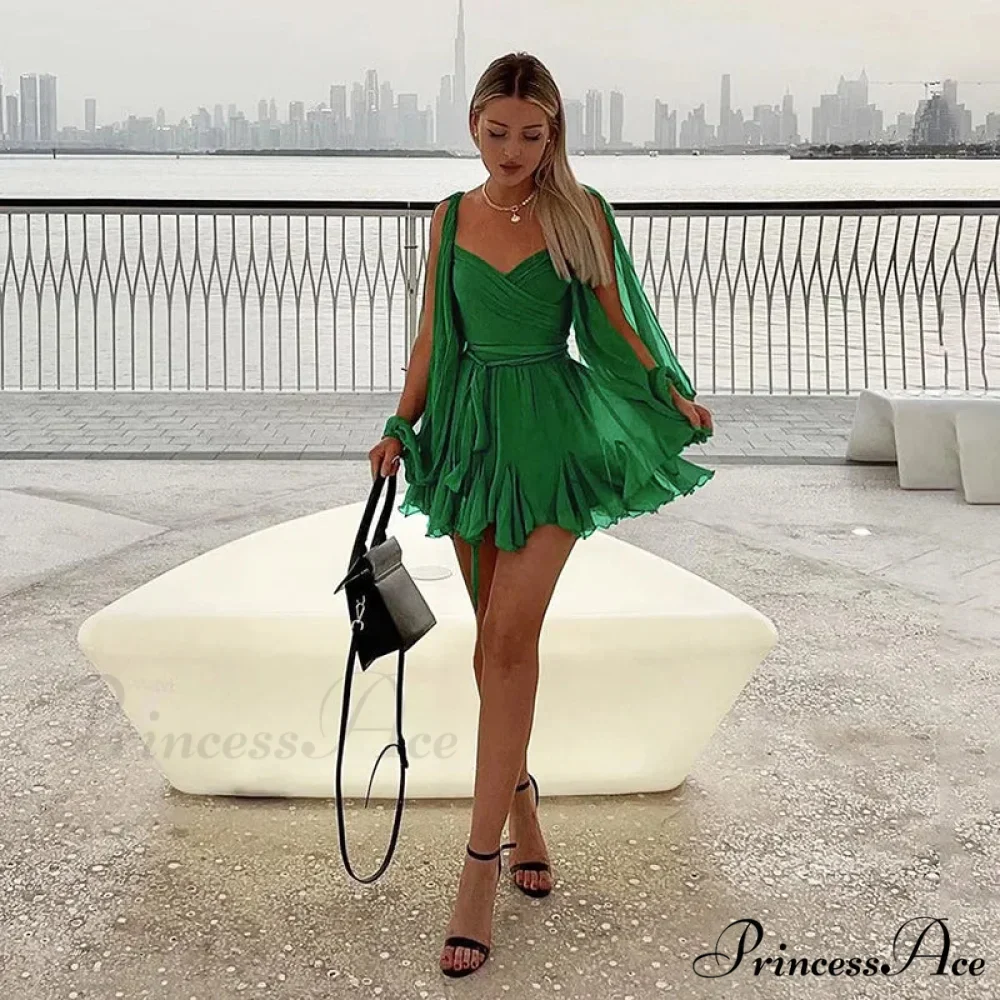 Printed Long Slit Charming Sleeve Mini Dress - Image 34