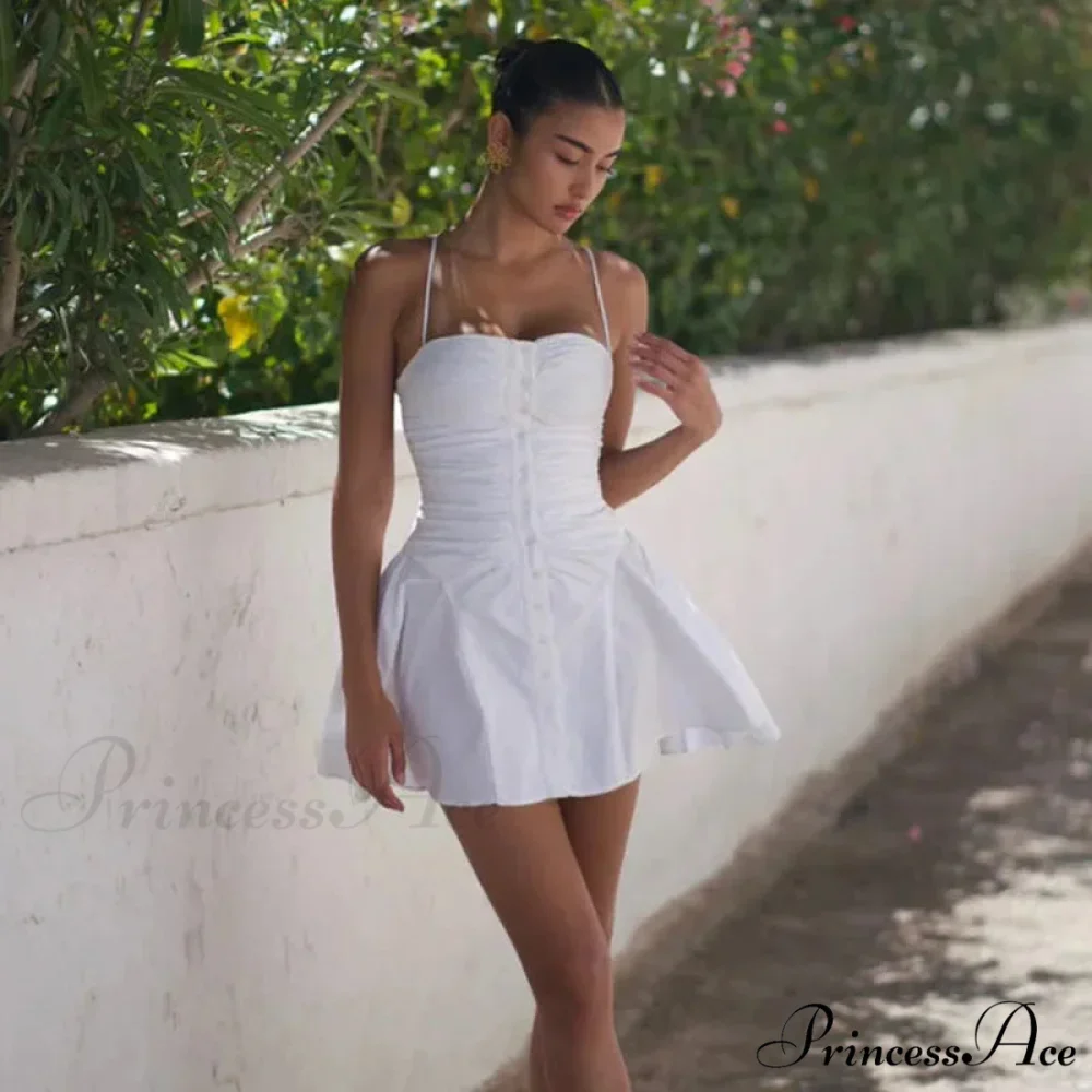 Polka Dot Print Open Graceful Back Spaghetti Strap Mini Dress - Image 8