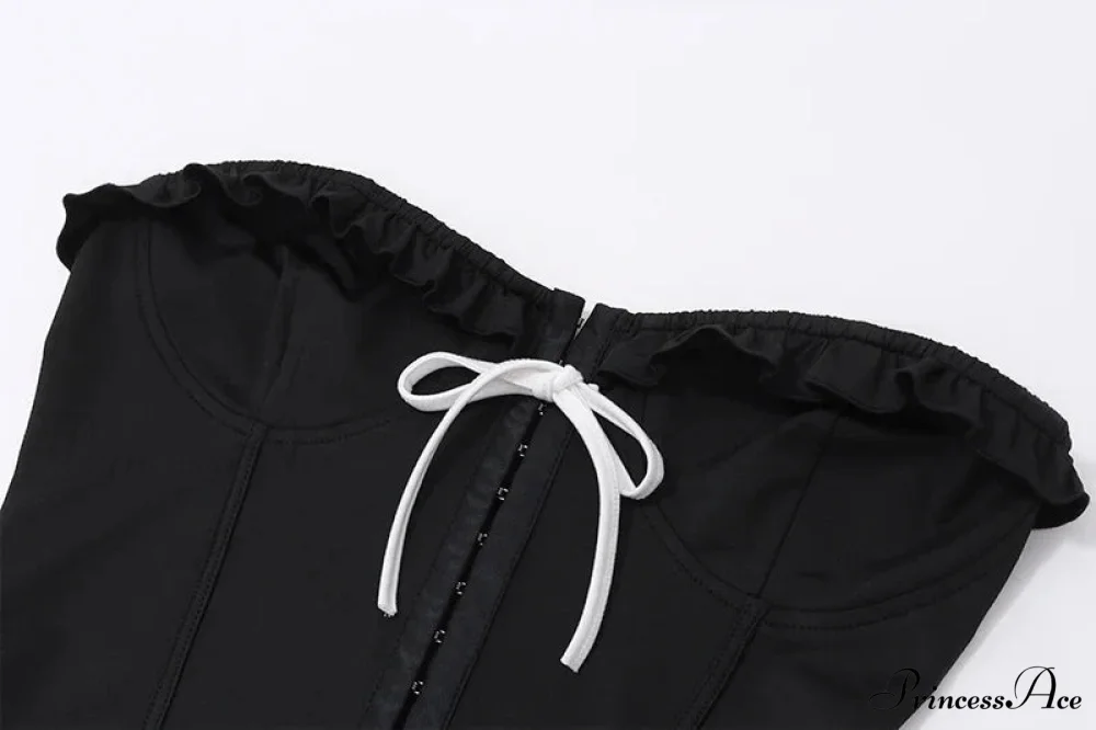 Black Bow Stylish Hook Crop Top - Image 9