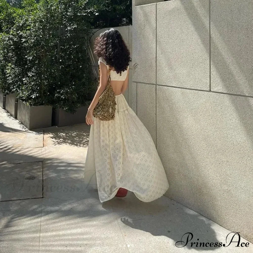 Embroidered Print Bralette Charming And Maxi Skirt Set - Image 8