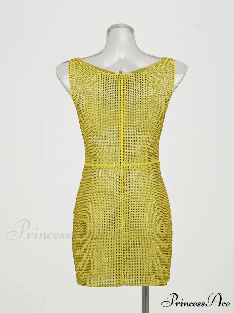 Sequin Flower Details Cut Graceful Out Bodycon Mini Dress - Image 13