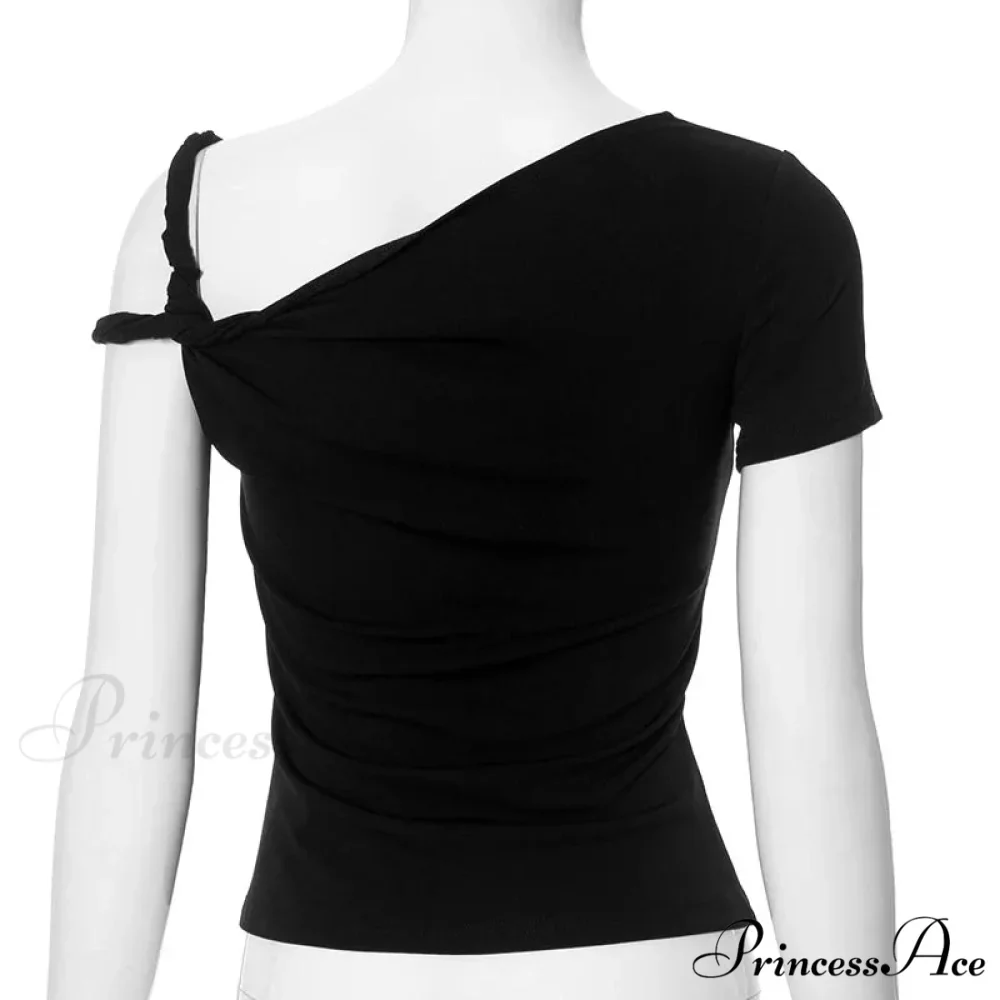 One Shoulder Stylish Twisted Sleeve Top - Image 13