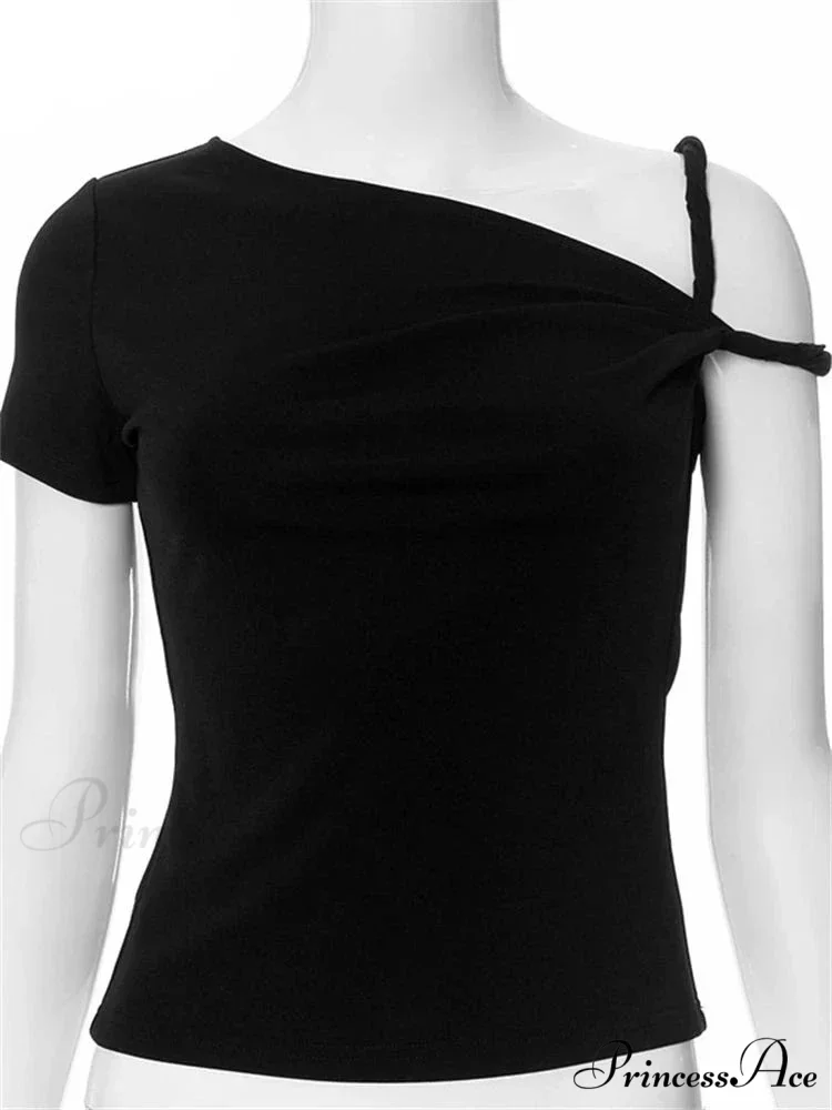 One Shoulder Stylish Twisted Sleeve Top - Image 14
