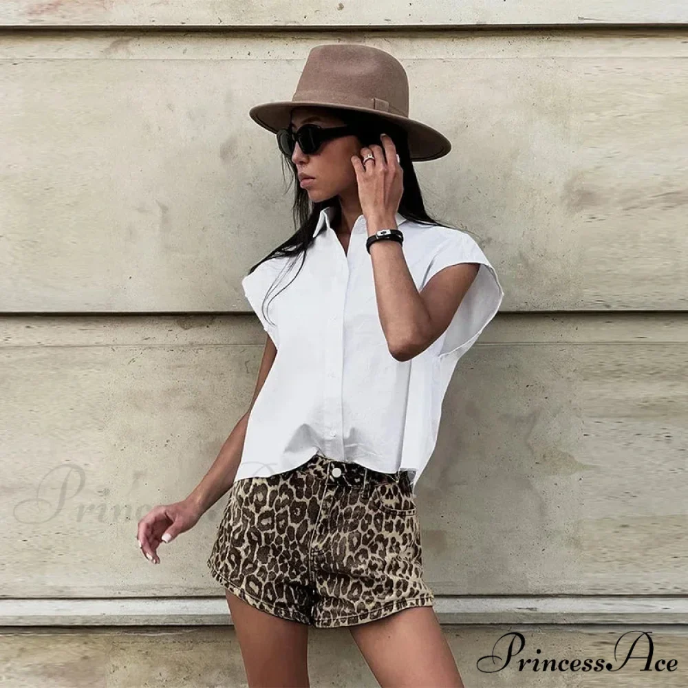 Leopard Print Stylish High Waist Shorts - Image 10