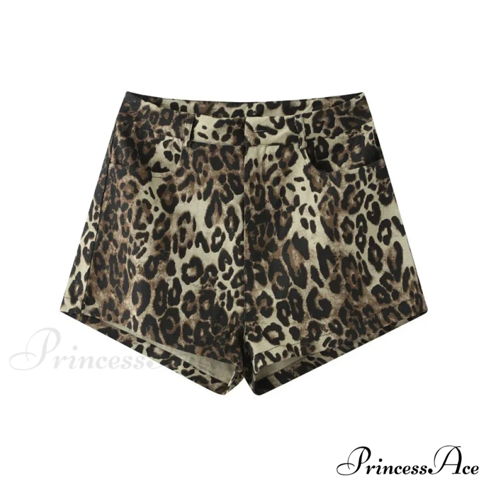 Leopard Print Stylish High Waist Shorts - Image 4