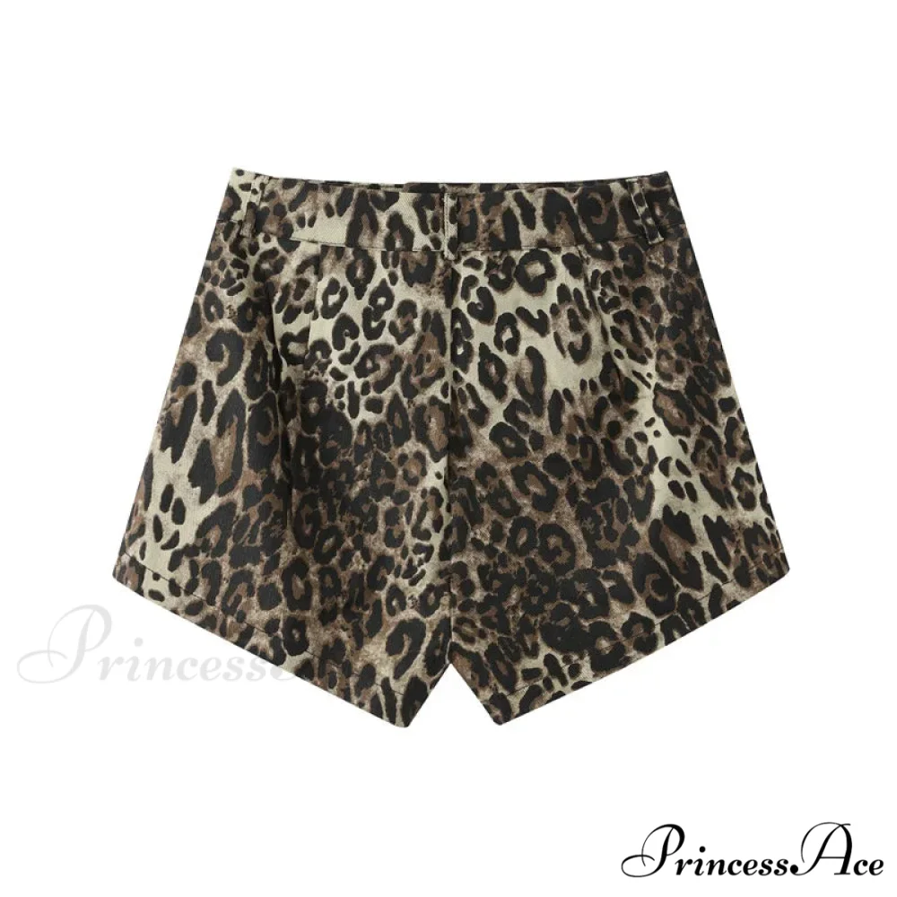 Leopard Print Stylish High Waist Shorts - Image 5