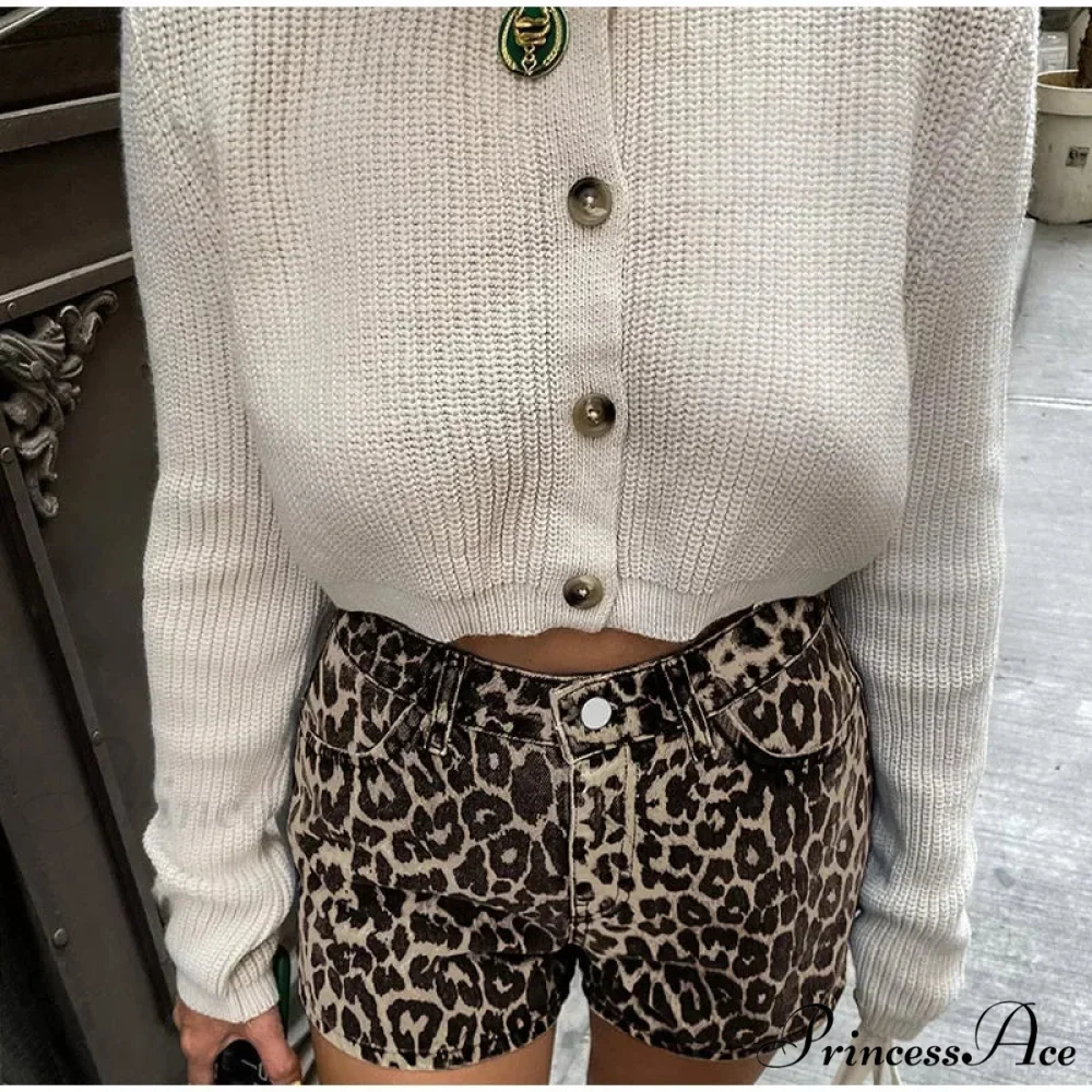 Leopard Print Stylish High Waist Shorts - Image 8