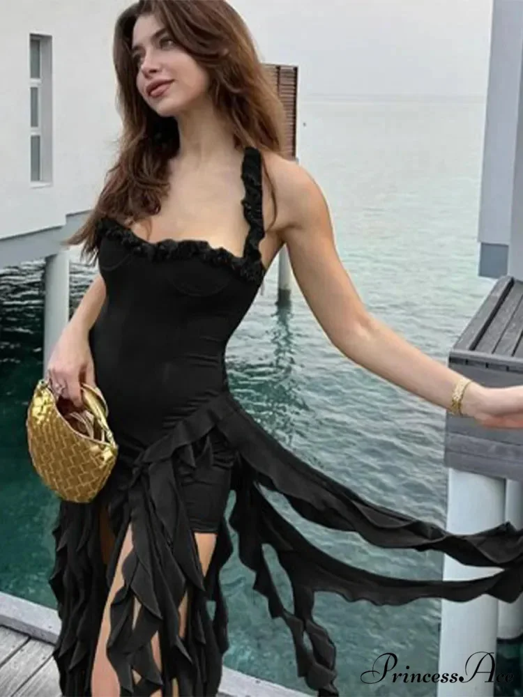 Halter Fringe Stylish Midi Dress - Image 7