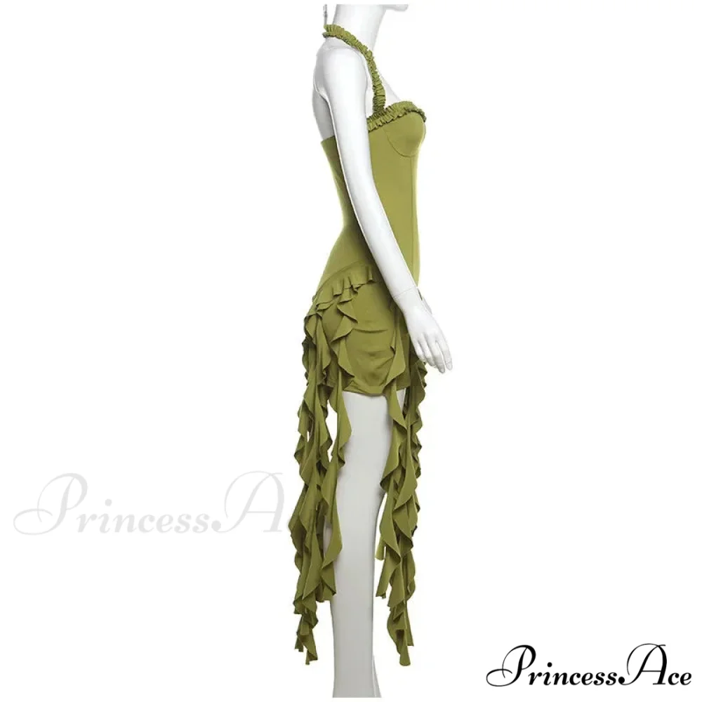Halter Fringe Stylish Midi Dress - Image 9