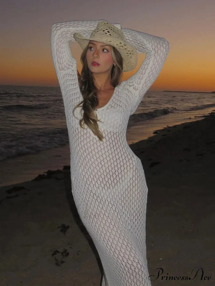Knit Flare Stylish Long Sleeve Dress - Image 17