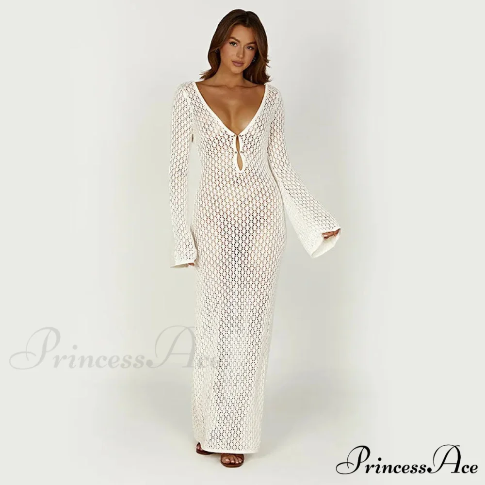 Knit Flare Stylish Long Sleeve Dress - Image 18