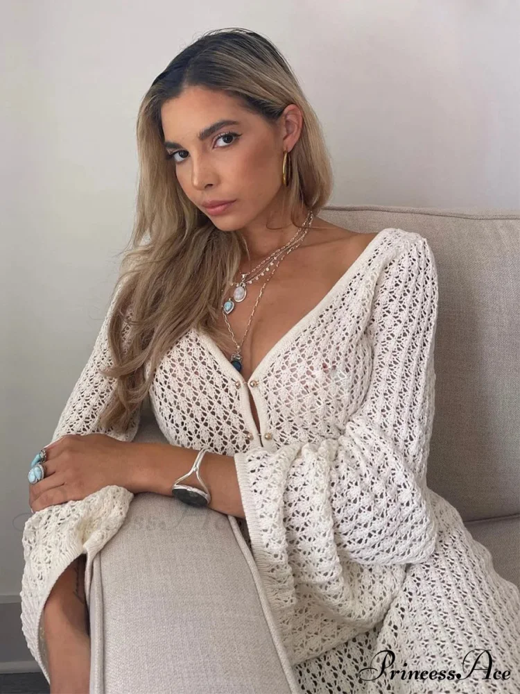 Knit Flare Stylish Long Sleeve Dress - Image 19