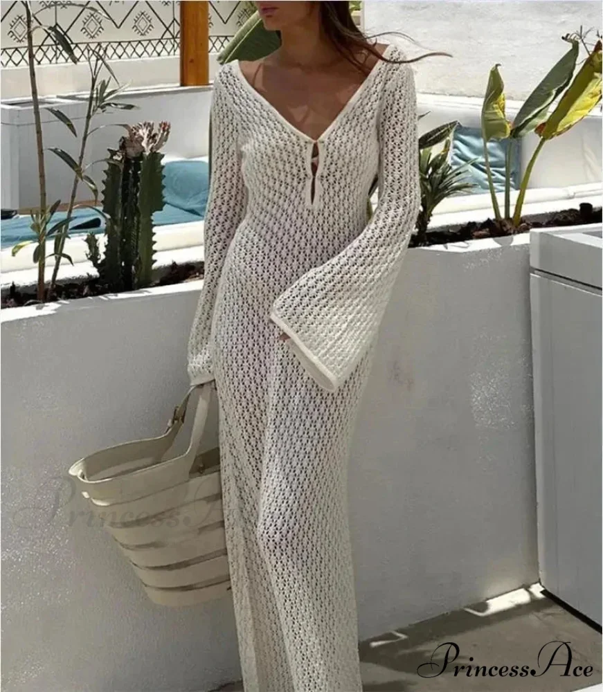 Knit Flare Stylish Long Sleeve Dress - Image 20