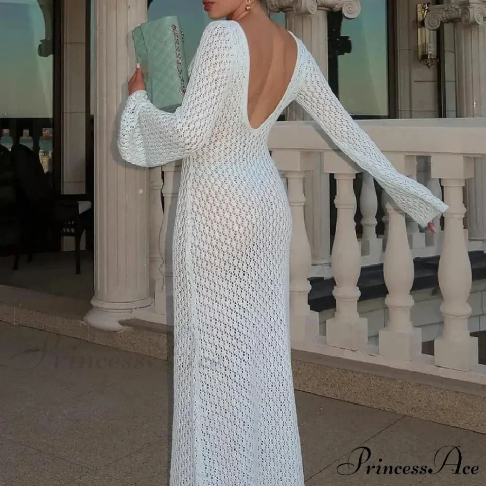 Knit Flare Stylish Long Sleeve Dress - Image 26