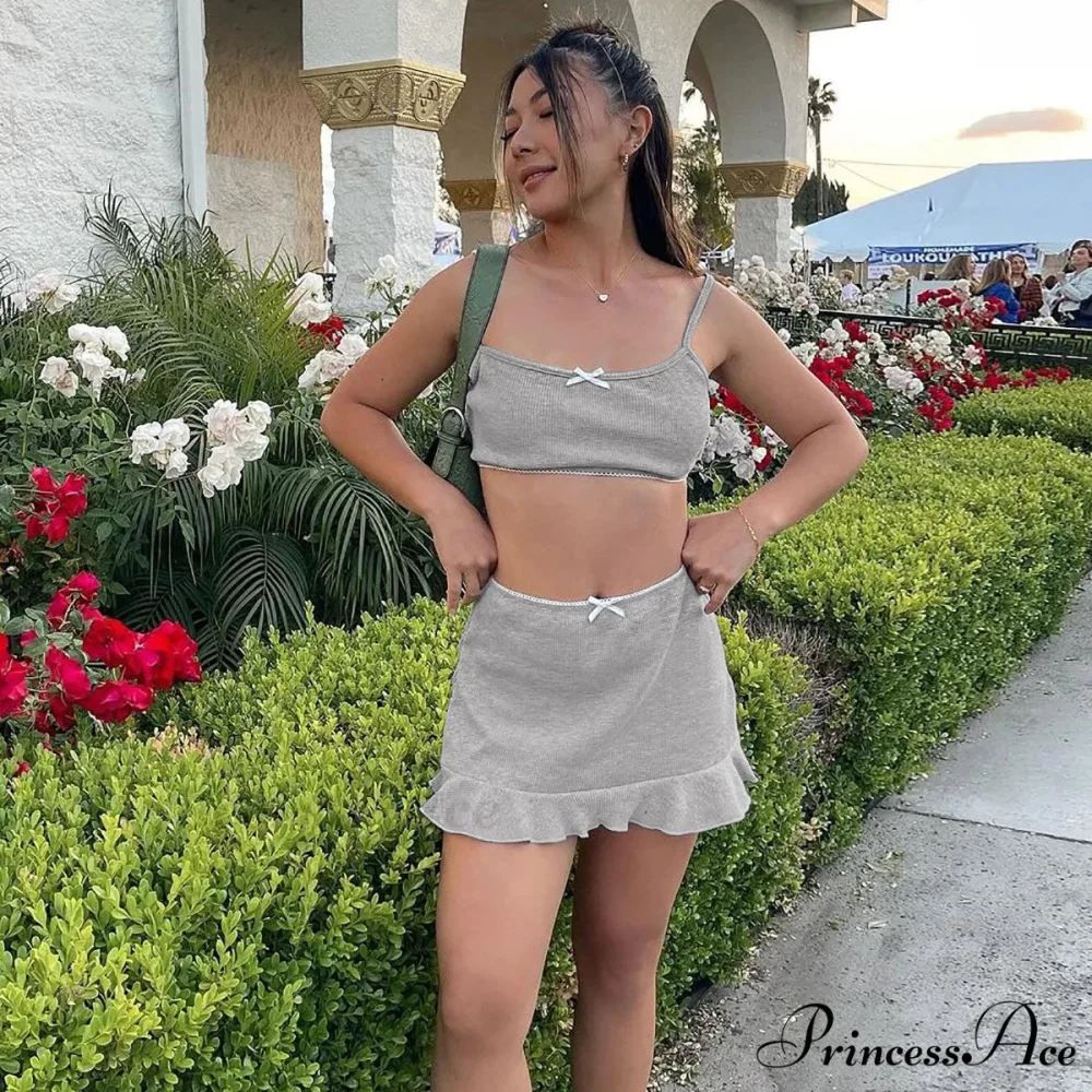 Bow Bralette And Charming Mini Skirt Set - Image 12