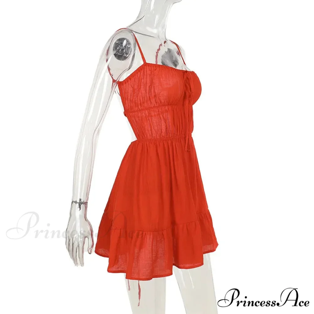 Ruched Elastic Backless Charming Cami Mini Dress - Image 10