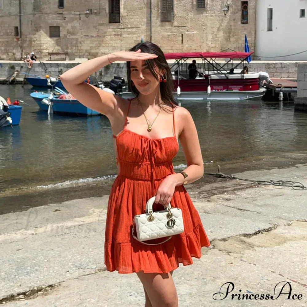 Ruched Elastic Backless Charming Cami Mini Dress - Image 3