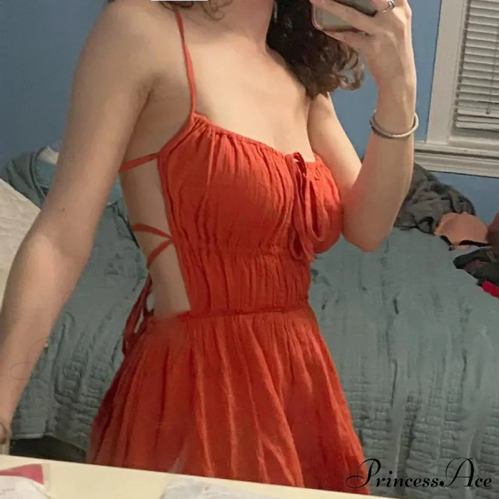 Ruched Elastic Backless Charming Cami Mini Dress - Image 6
