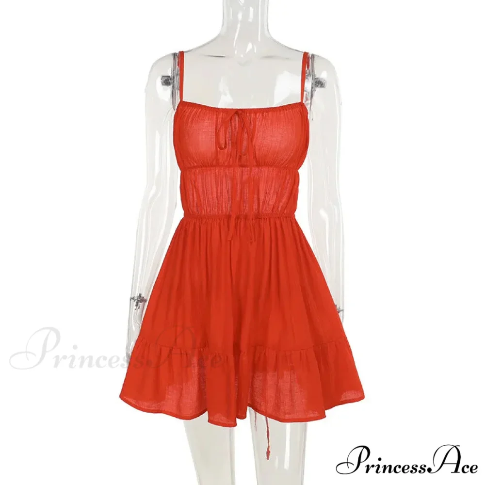 Ruched Elastic Backless Charming Cami Mini Dress - Image 9