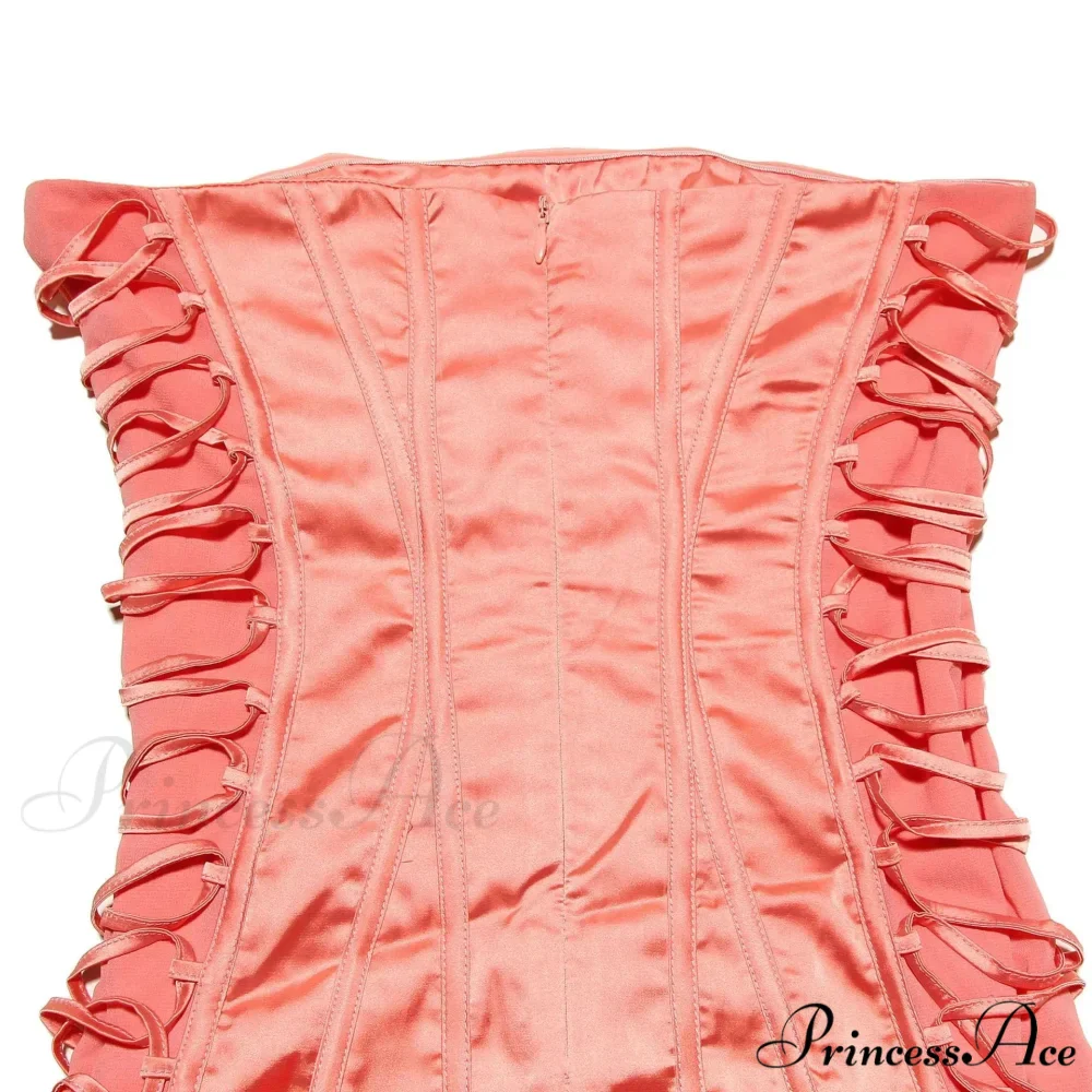 Satin Lace Up Charming Bandage Strapless Mini Dress - Image 17