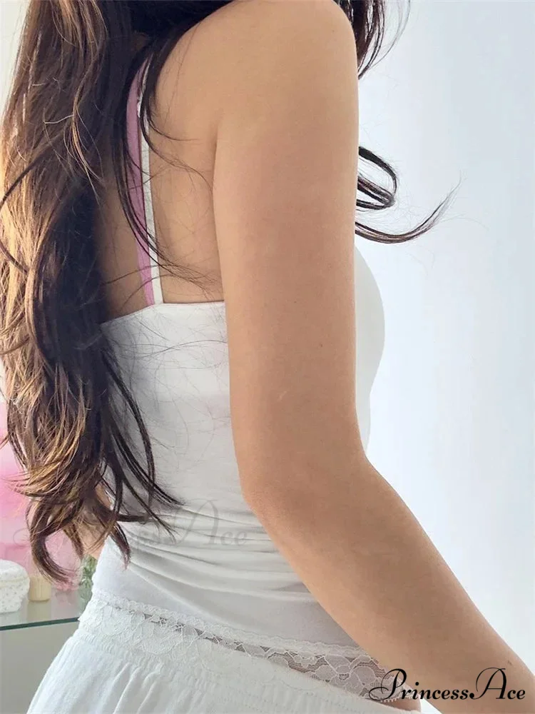 Thin Backless 3D Bow Gathered Plunging Neckline Crop Top - Image 4