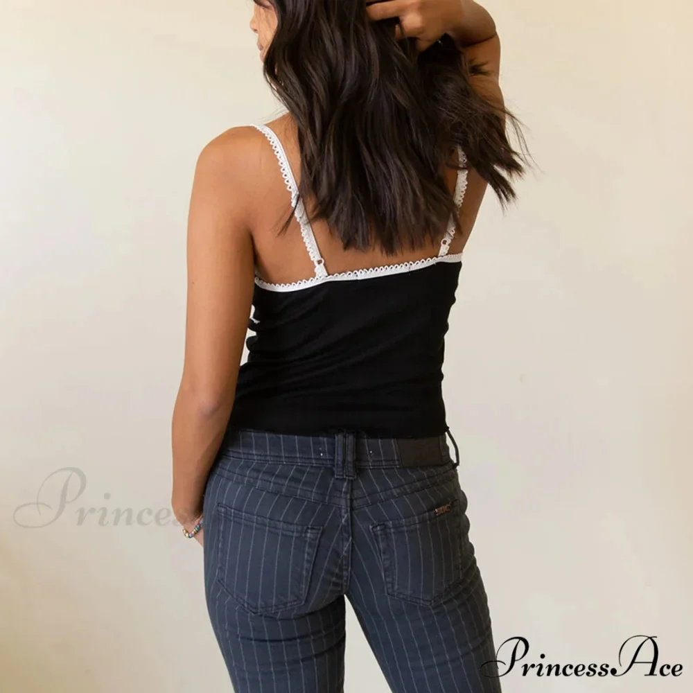 Thin Lace V-Neck Crop Top - Image 5