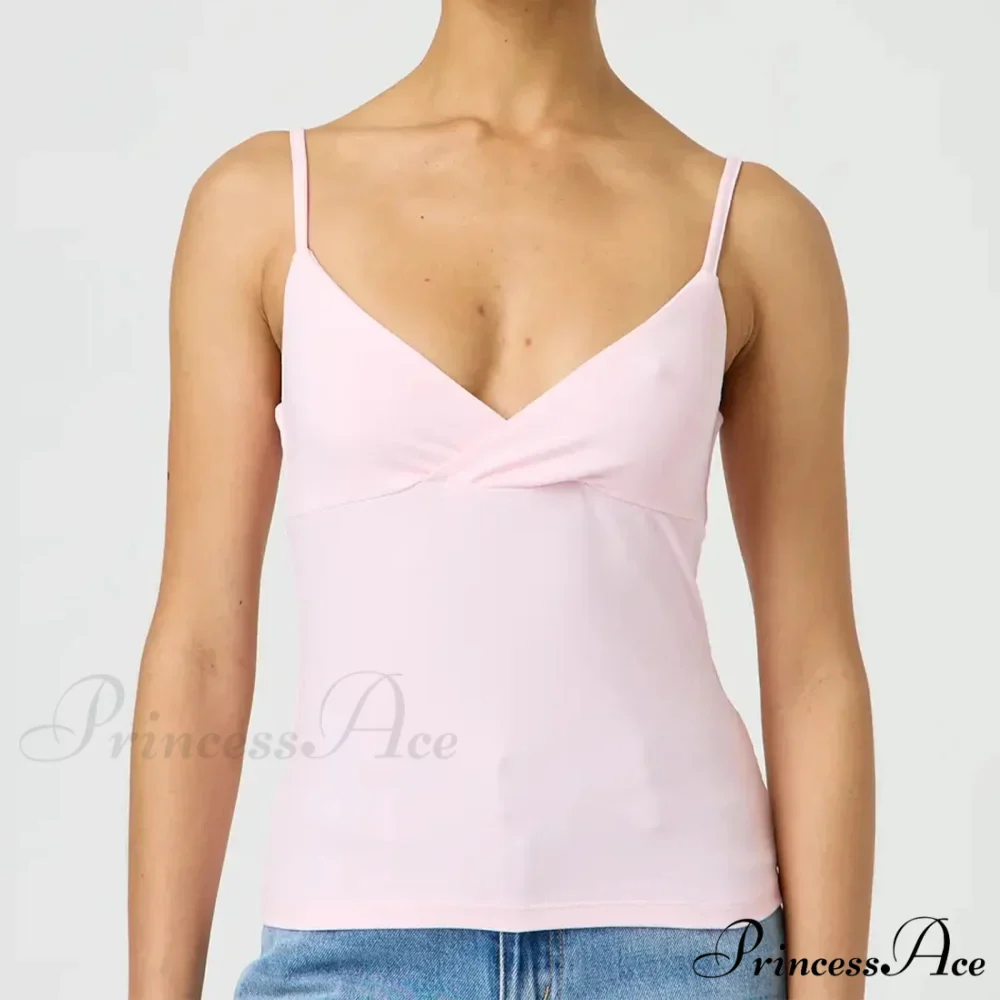 Thin Strap V-Neck Midriff Top - Image 2