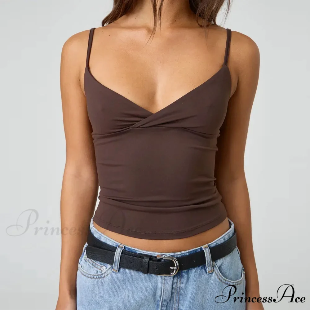 Thin Strap V-Neck Midriff Top - Image 3