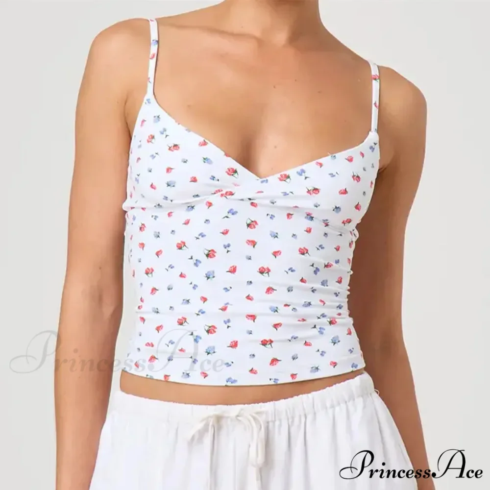 Thin Strap V-Neck Midriff Top - Image 4