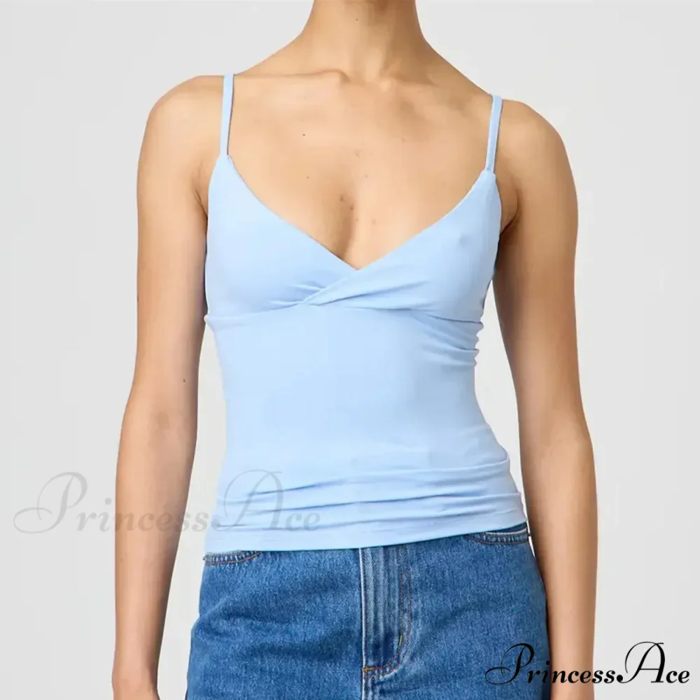Thin Strap V-Neck Midriff Top - Image 6