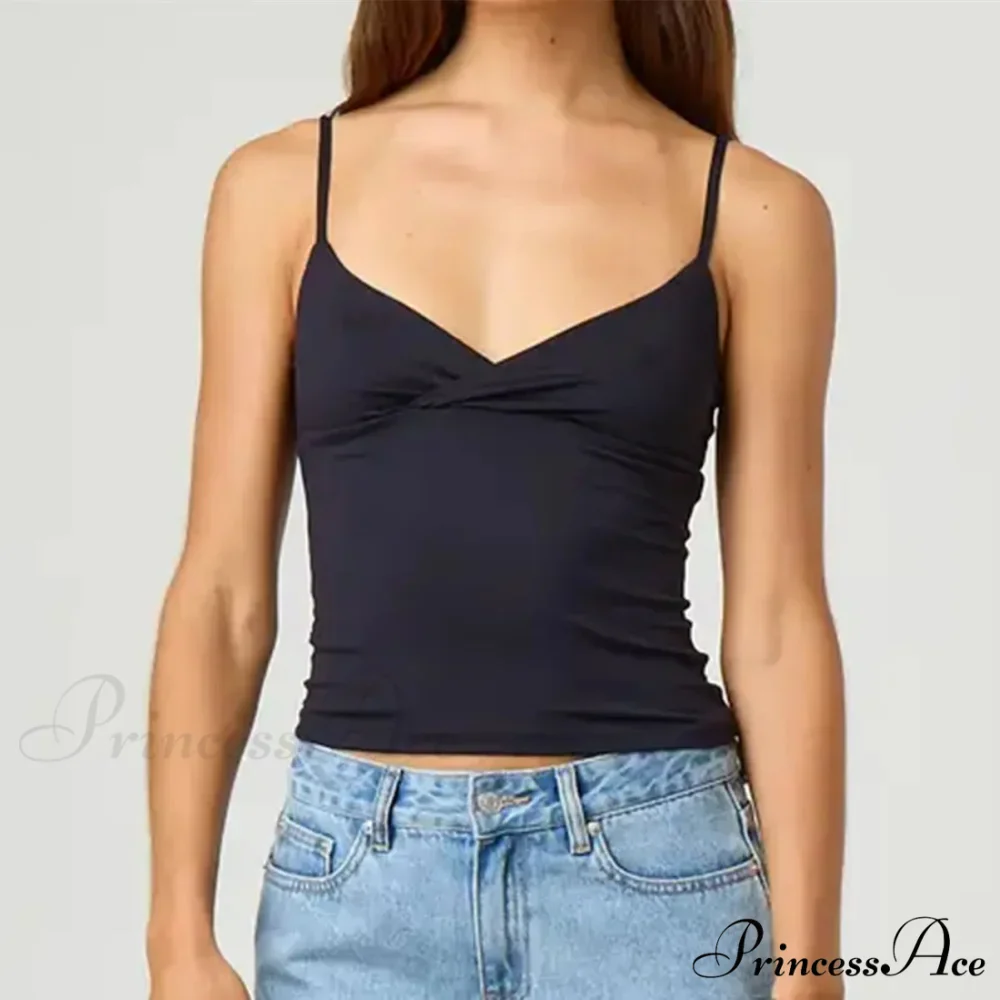 Thin Strap V-Neck Midriff Top - Image 8