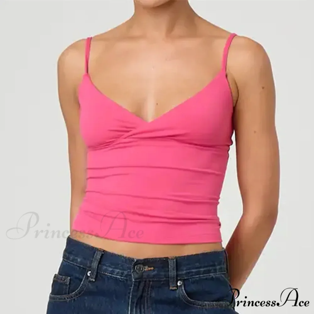 Thin Strap V-Neck Midriff Top - Image 9