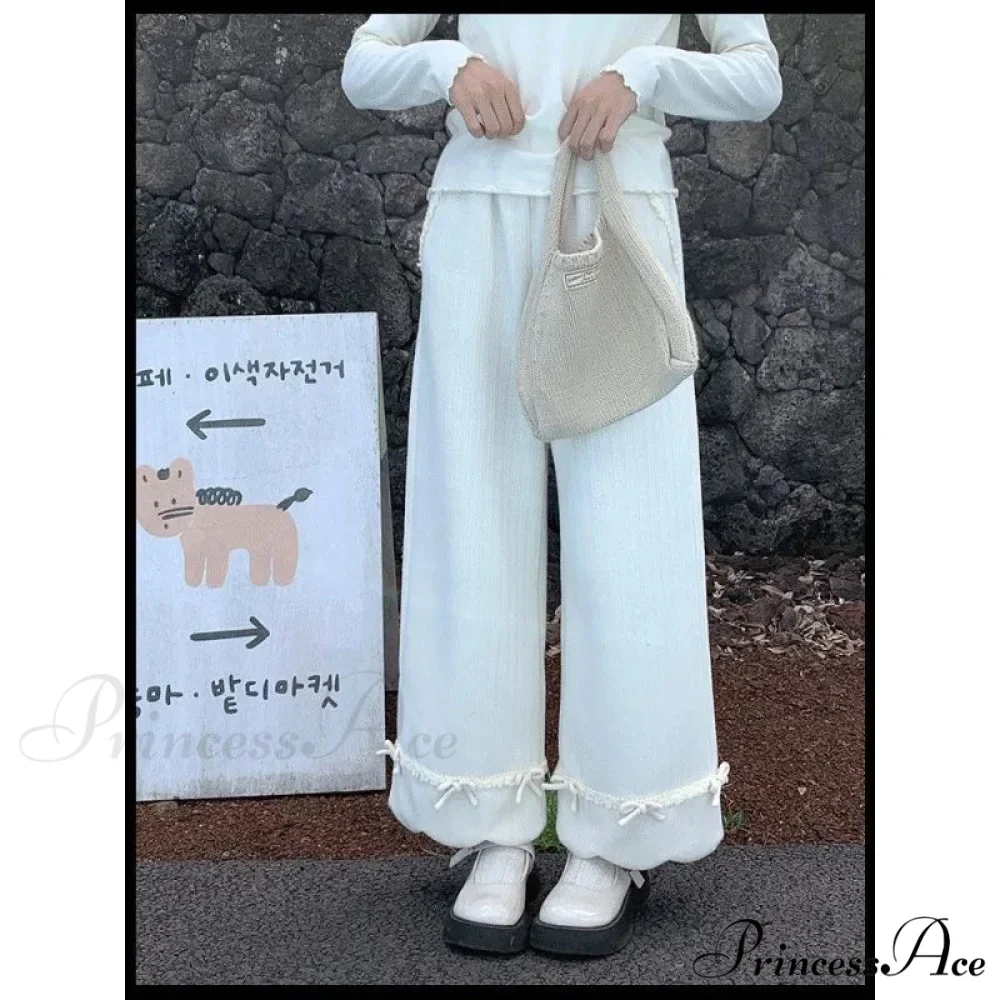 Tie Lace Corduroy Broad Leg Trousers - Image 2