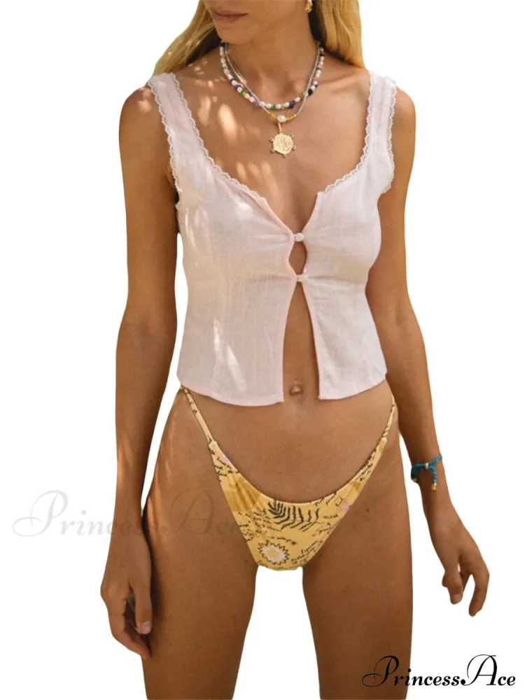 Tie-Up Flower Patch Crop Top - Image 7