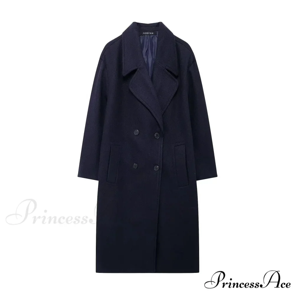 Tie-Up Mao Collar Large Lapel Overcoat - Image 6