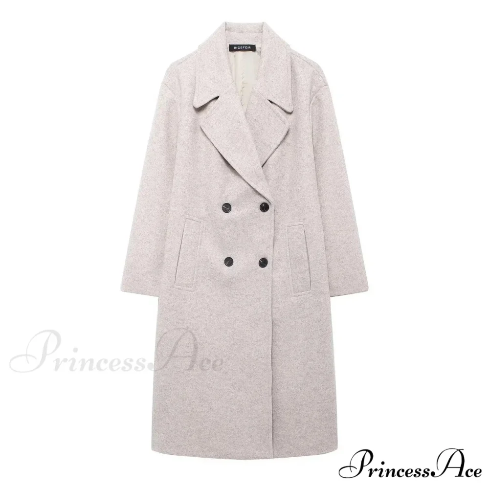 Tie-Up Mao Collar Large Lapel Overcoat - Image 8