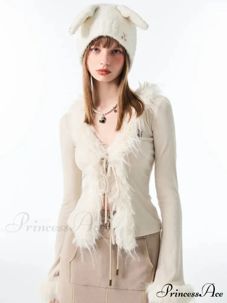 Tie Up Soft V-neck Cardigan - Image 2