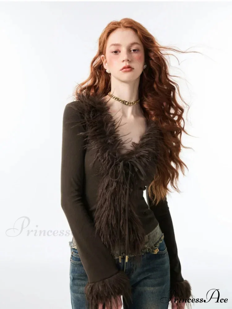 Tie Up Soft V-neck Cardigan - Image 3