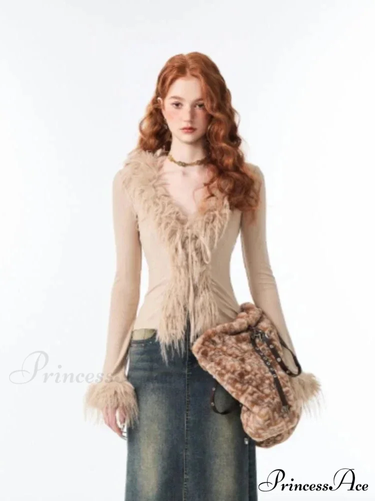 Tie Up Soft V-neck Cardigan - Image 4
