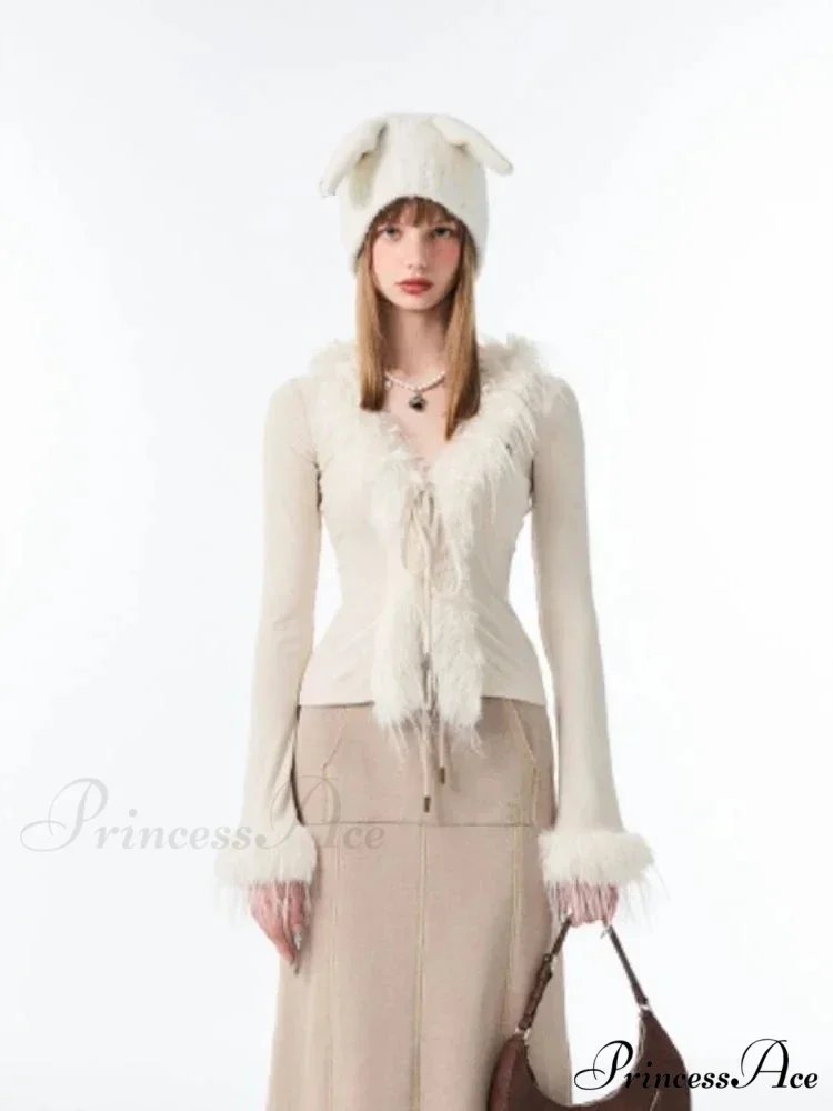 Tie Up Soft V-neck Cardigan - Image 6