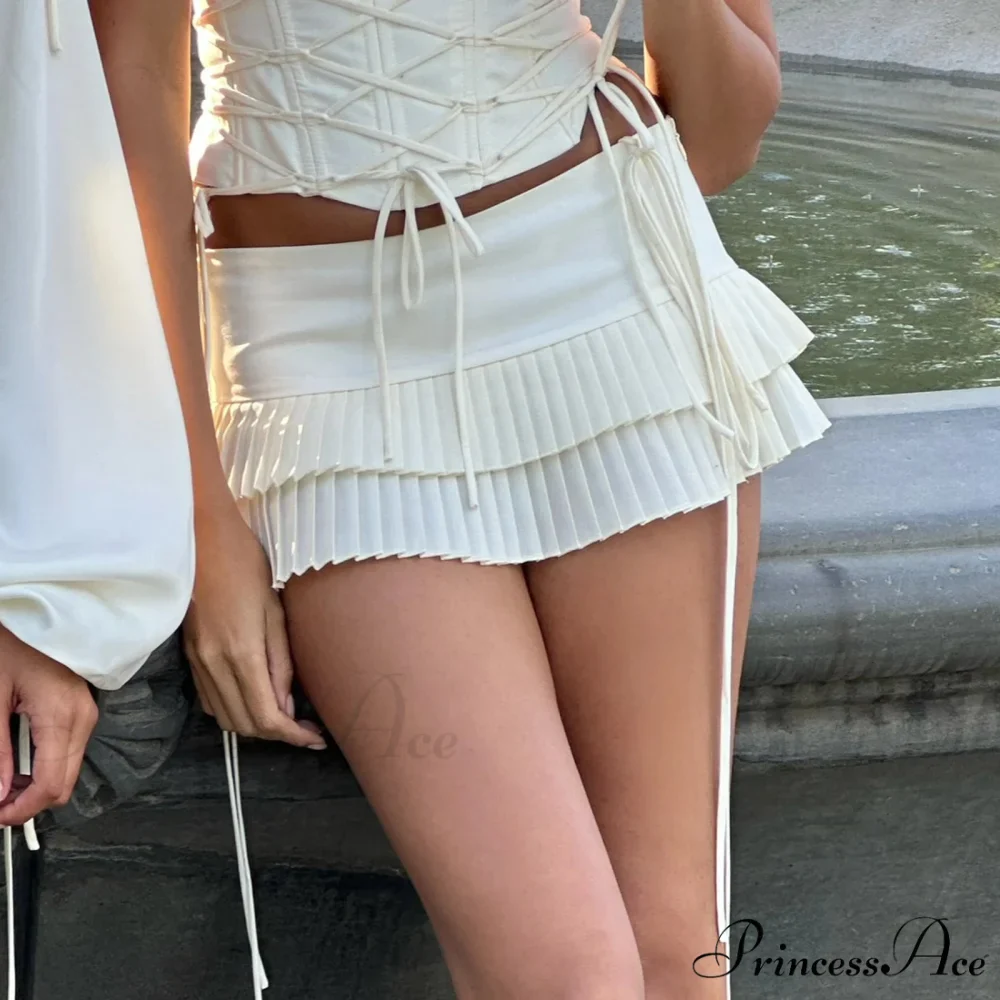 Tie Up Tiered Frilly Skirt - Image 5