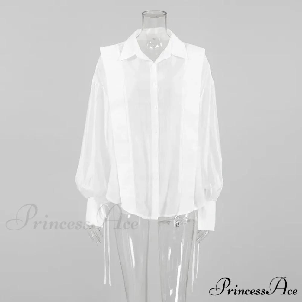 Tie-Up Transparent Informal Blouse - Image 9