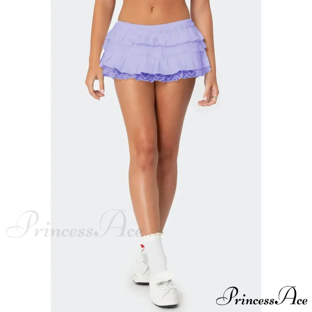 Tiered Lace Trim Skort Skirt - Image 11