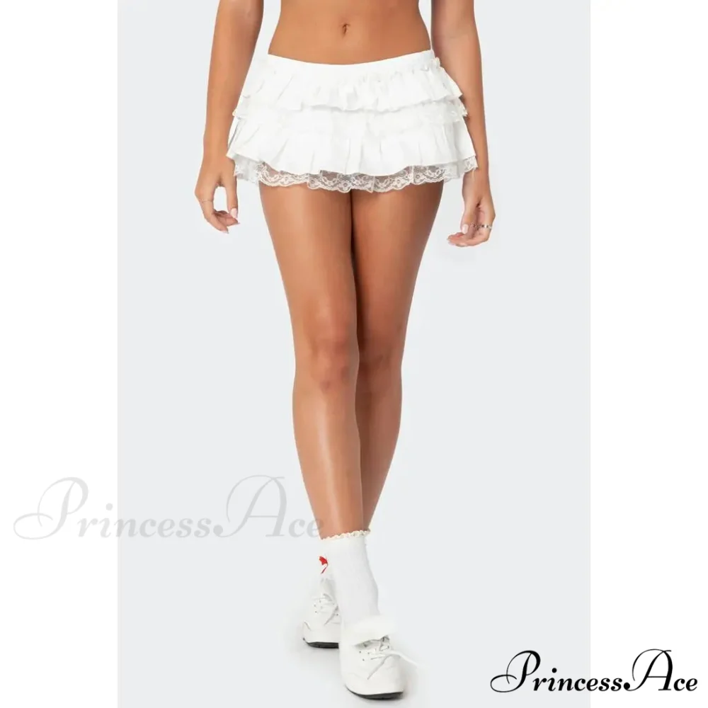 Tiered Lace Trim Skort Skirt - Image 13