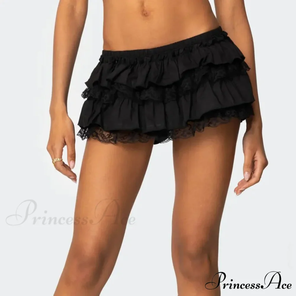 Tiered Lace Trim Skort Skirt - Image 7