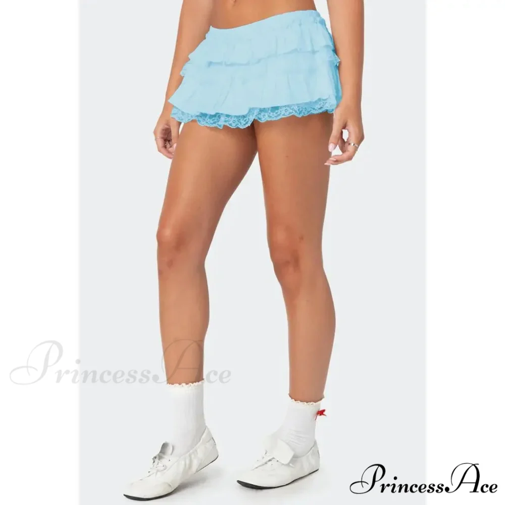 Tiered Lace Trim Skort Skirt - Image 8