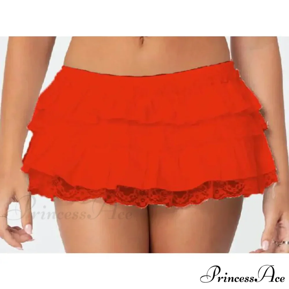 Tiered Lace Trim Skort Skirt - Image 9