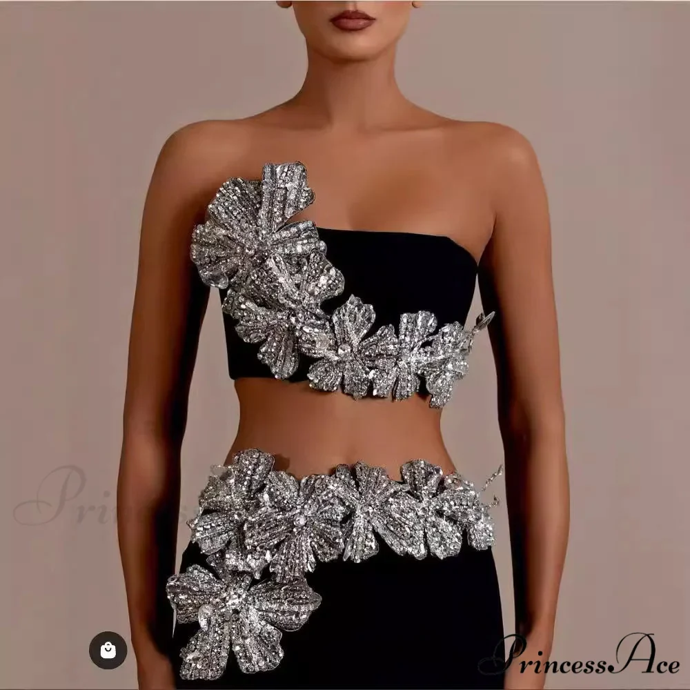 Tight Dress Set with Sparkling Details Prom Dress - Image 3